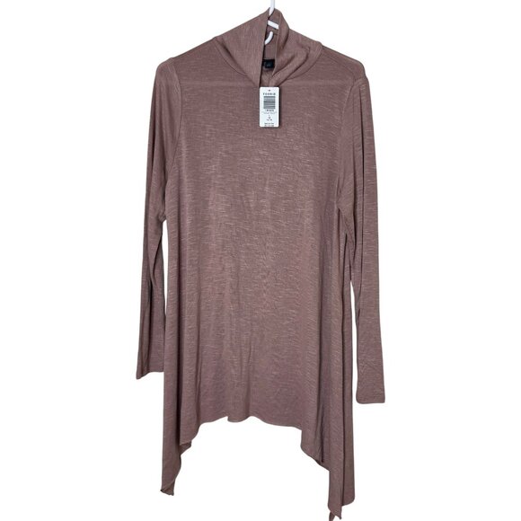 Torrid 1X Super Soft Turtleneck Tunic Beige Hacci Knit Sharkbite Hem NWT - Picture 1 of 10